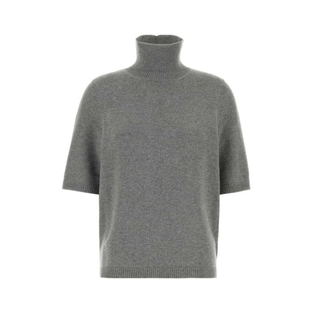 Alaia Women Grey Stretch Cashmere Blend Sweater